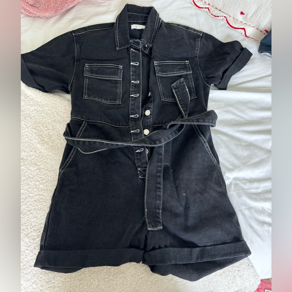 Black Denim Romper